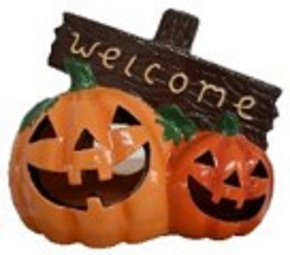 slide 1 of 1, Holiday Home Welcome Pumpkin Luminary - Orange, 17 in