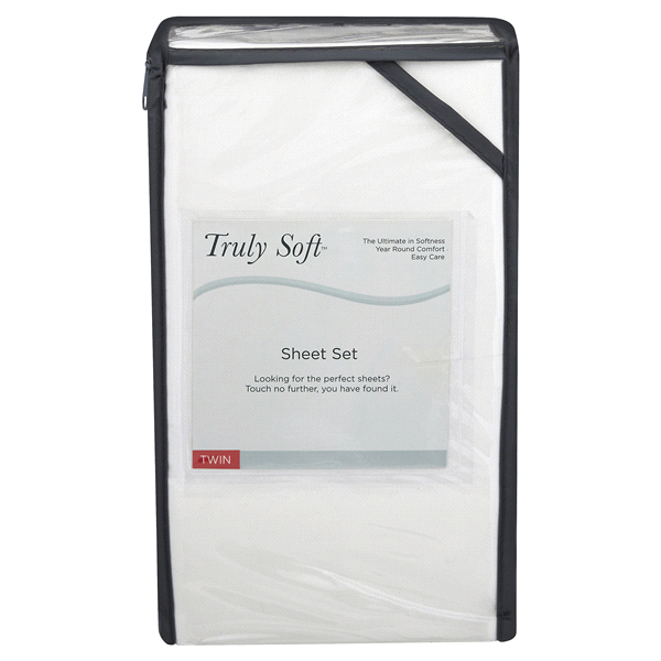 slide 1 of 1, Truly Soft Twin Sheet Set-White, 1 ct