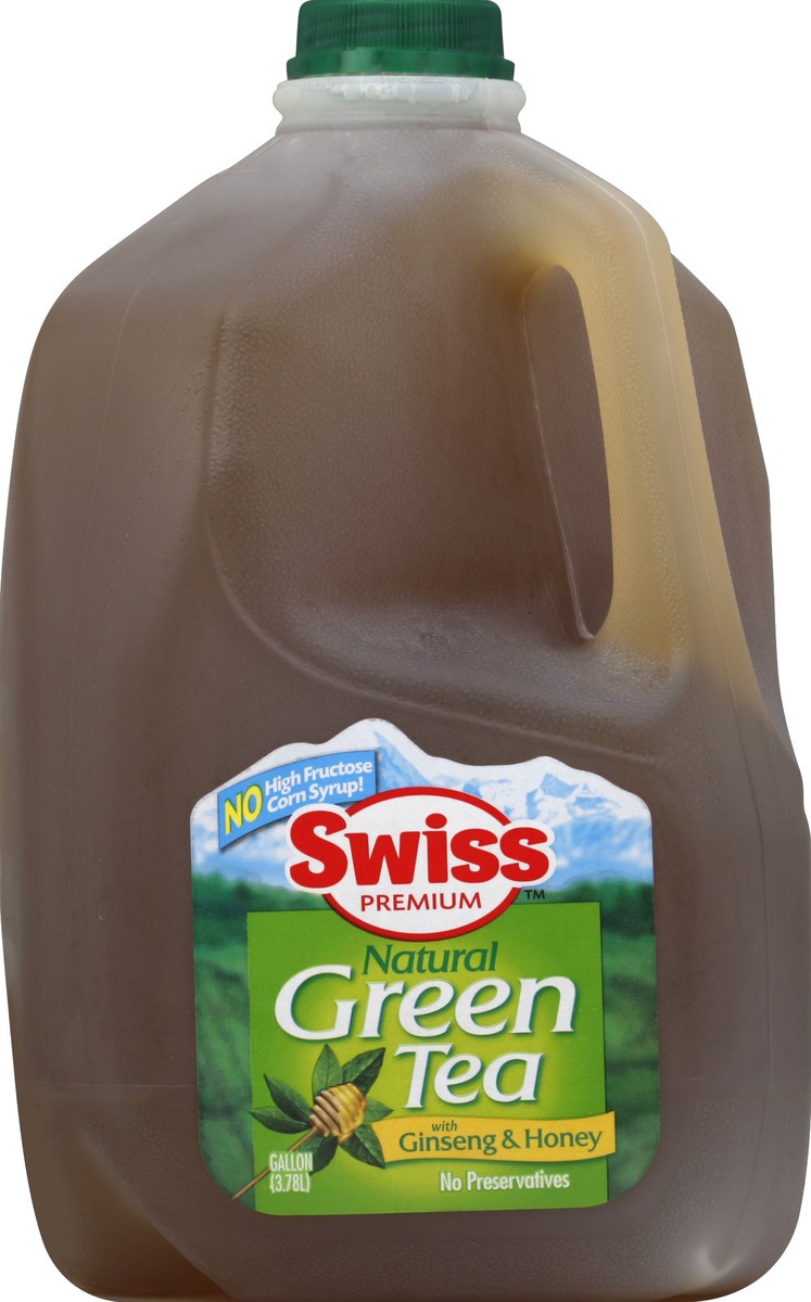 slide 3 of 4, Swiss Premium Green Tea with Ginseng & Honey - 1 Gallon Plastic Jug - 1 gal, 1 gal