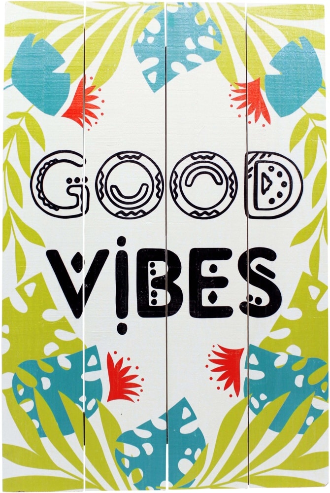 slide 1 of 1, HD Designs Outdoors Good Vibes Wall Sign, 1 ct