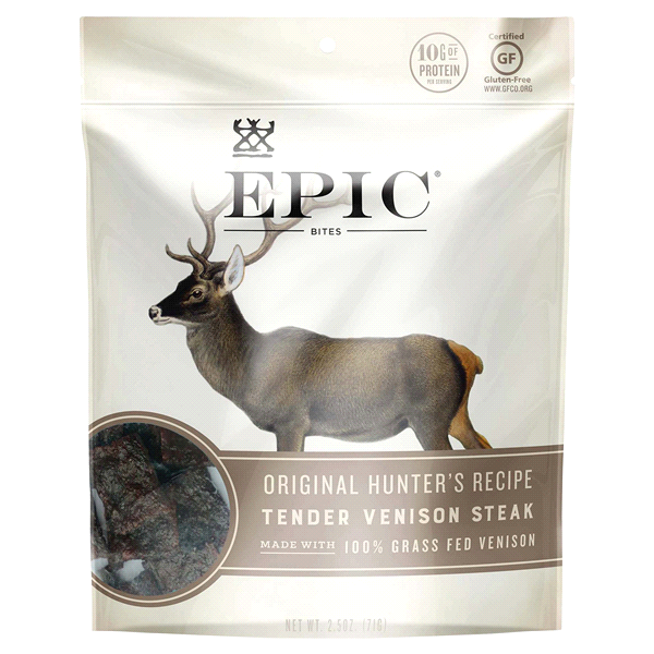 slide 1 of 1, Epic Tender Venison Steak Bites, 2.5 oz