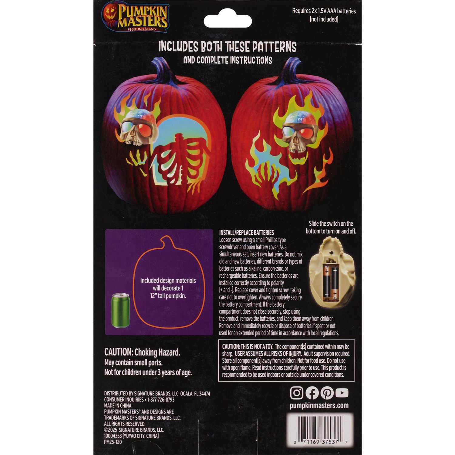 slide 2 of 2, Pumpkin Masters Blazing Skull Carving & Lighting Kit, 1 ct