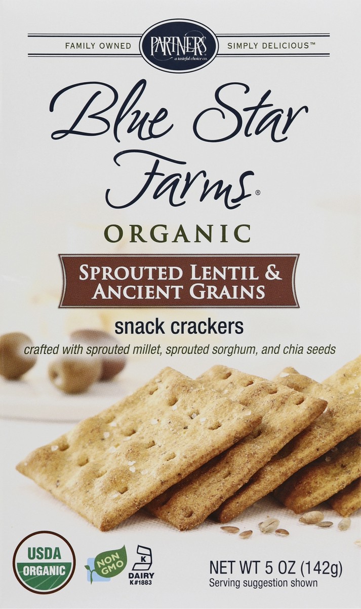 slide 5 of 13, Partners Organic Sprouted Lentil & Ancient Grains Snack Crackers 5 oz, 5 oz