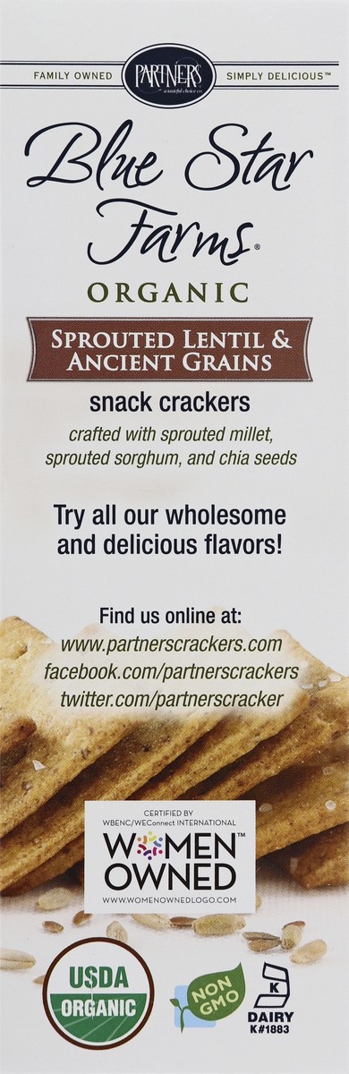 slide 6 of 13, Partners Organic Sprouted Lentil & Ancient Grains Snack Crackers 5 oz, 5 oz