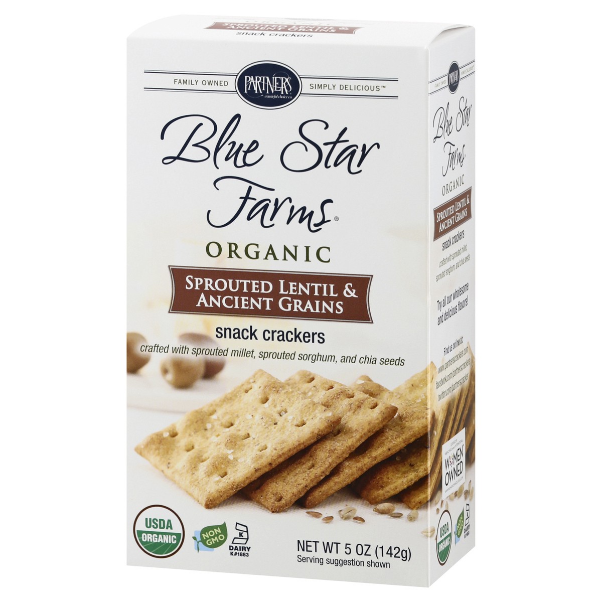 slide 9 of 13, Partners Organic Sprouted Lentil & Ancient Grains Snack Crackers 5 oz, 5 oz