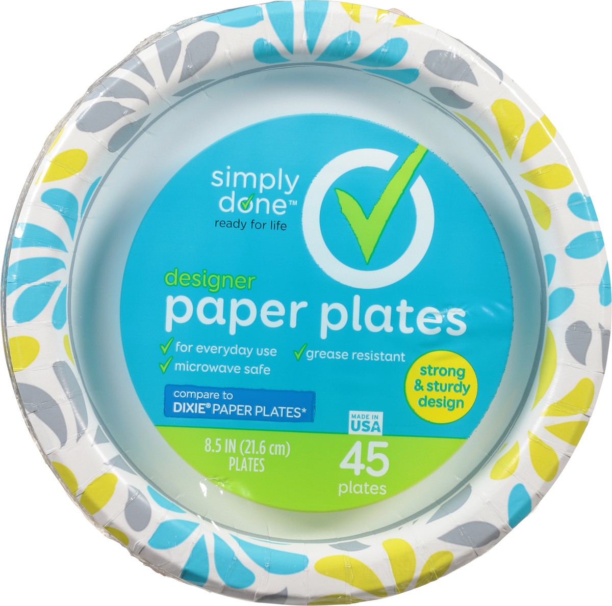 slide 3 of 14, Simply Done 8.5 Inch Designer Paper Plates 45 ea, 45 ct