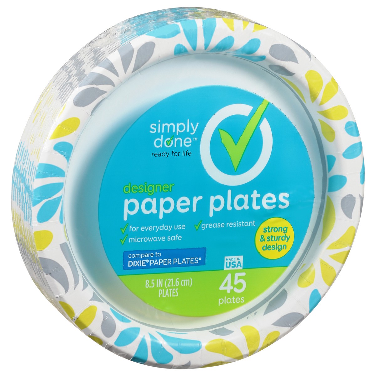 slide 8 of 14, Simply Done 8.5 Inch Designer Paper Plates 45 ea, 45 ct