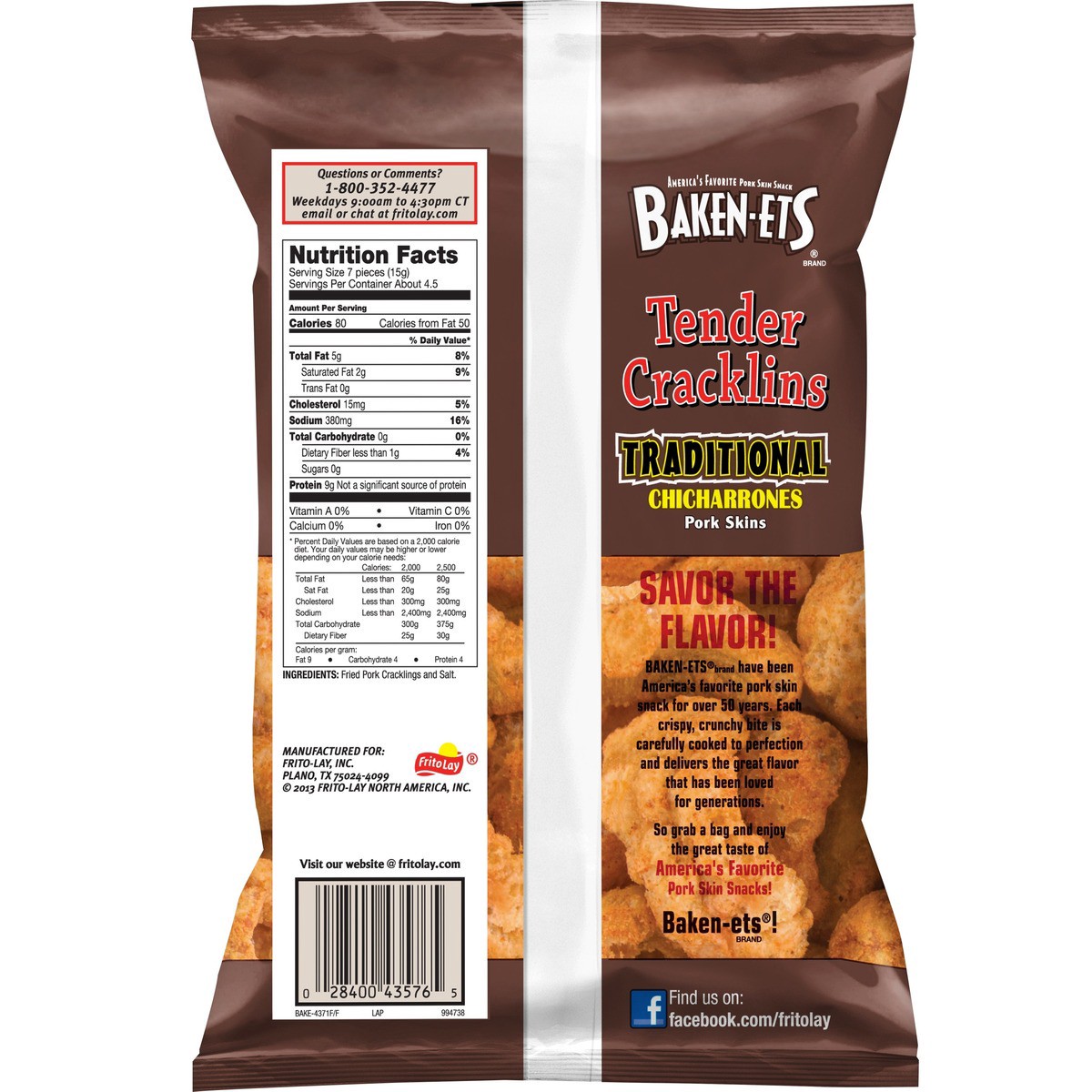 slide 6 of 7, BAKEN-ETS Pork Rinds, 2.38 oz