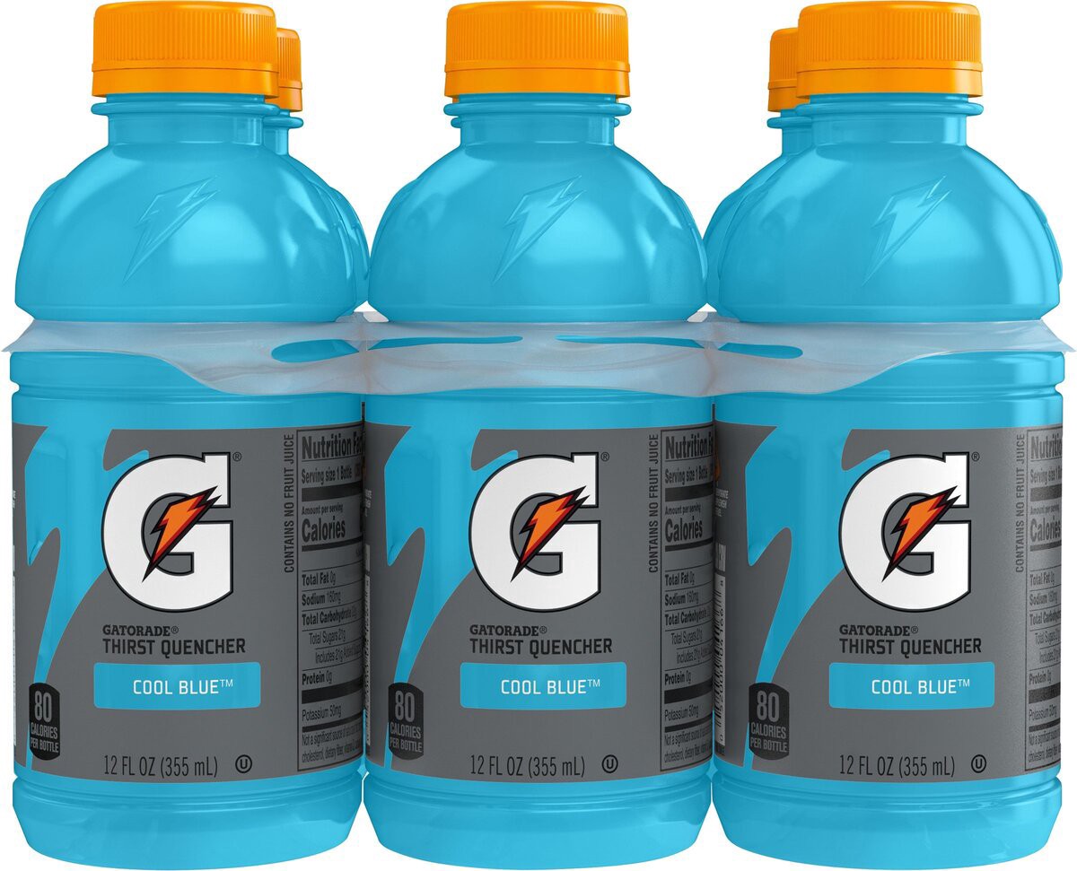 slide 2 of 8, Gatorade Thirst Quencher, Cool Blue Flavored, 6 ct; 12 oz