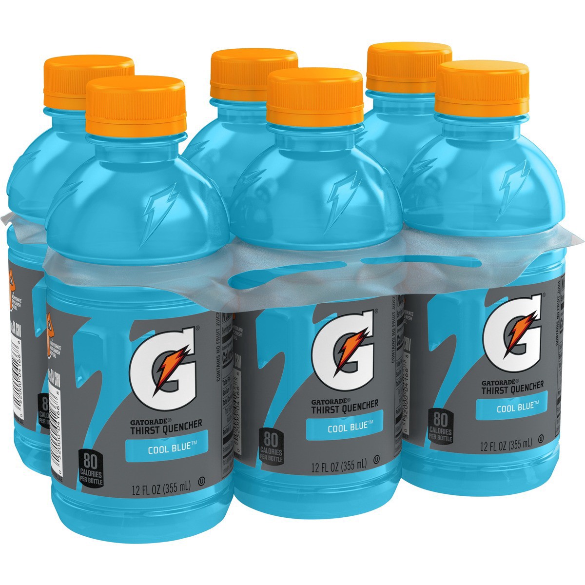 slide 5 of 8, Gatorade Thirst Quencher, Cool Blue Flavored, 6 ct; 12 oz