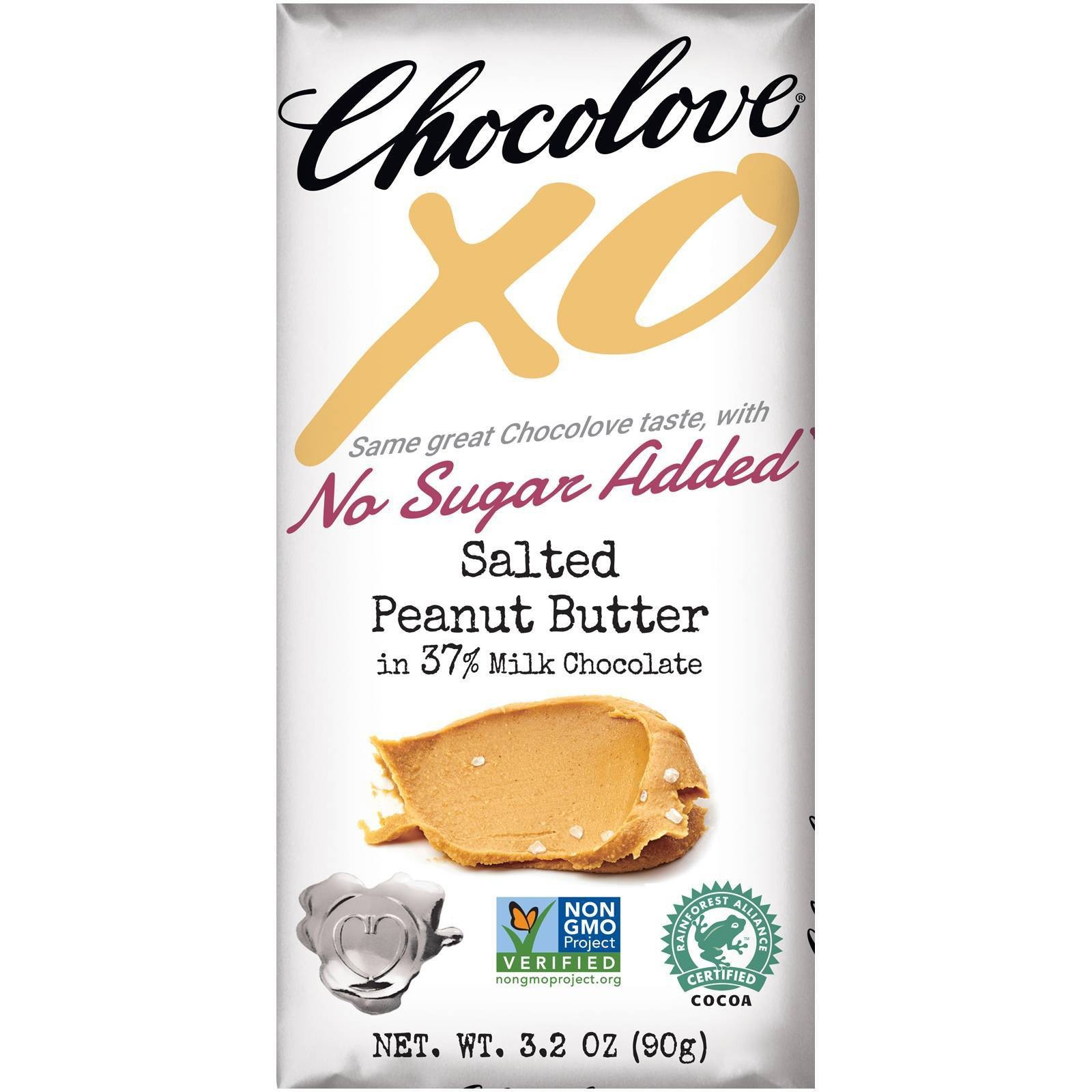 slide 1 of 3, Chocolove No Sugar Mlk Choc Pnut Butter, 3.2 oz