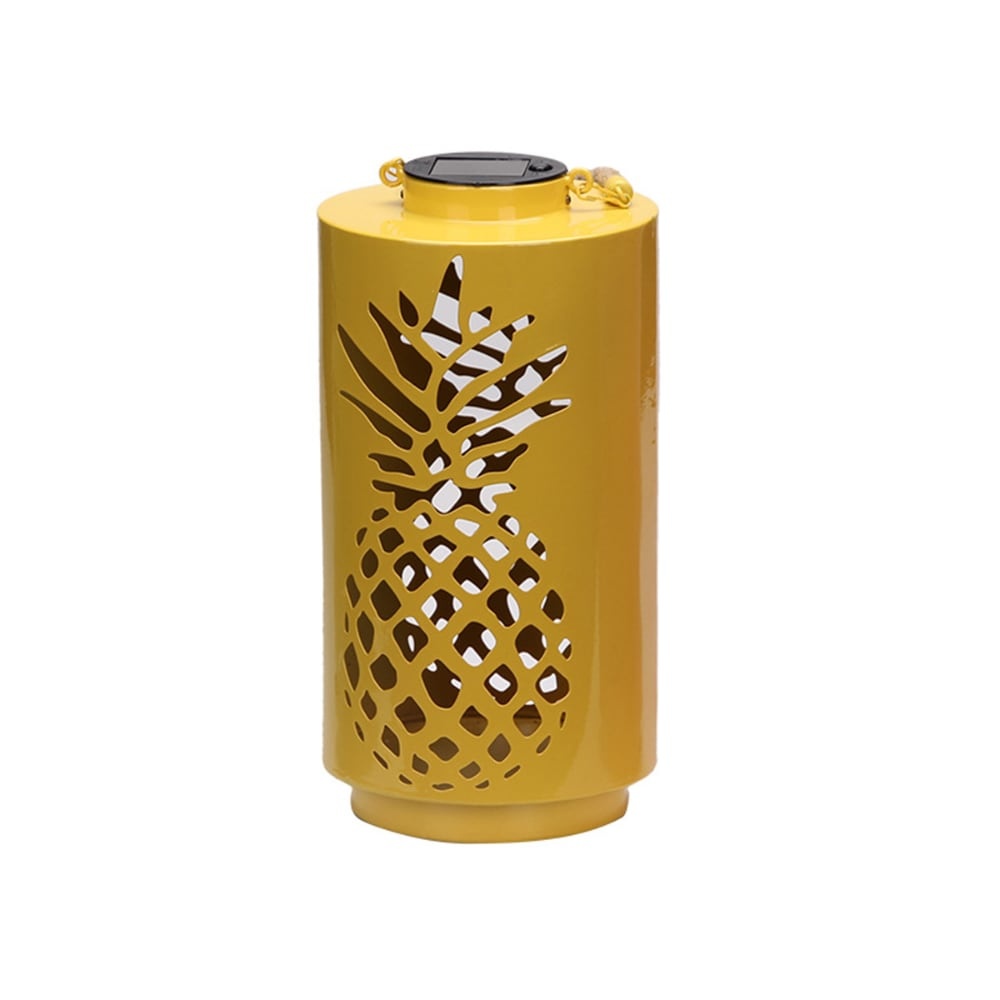 slide 1 of 1, HD Designs Outdoors Metal Pineapple Solar Accent Light - Yellow, 1 ct