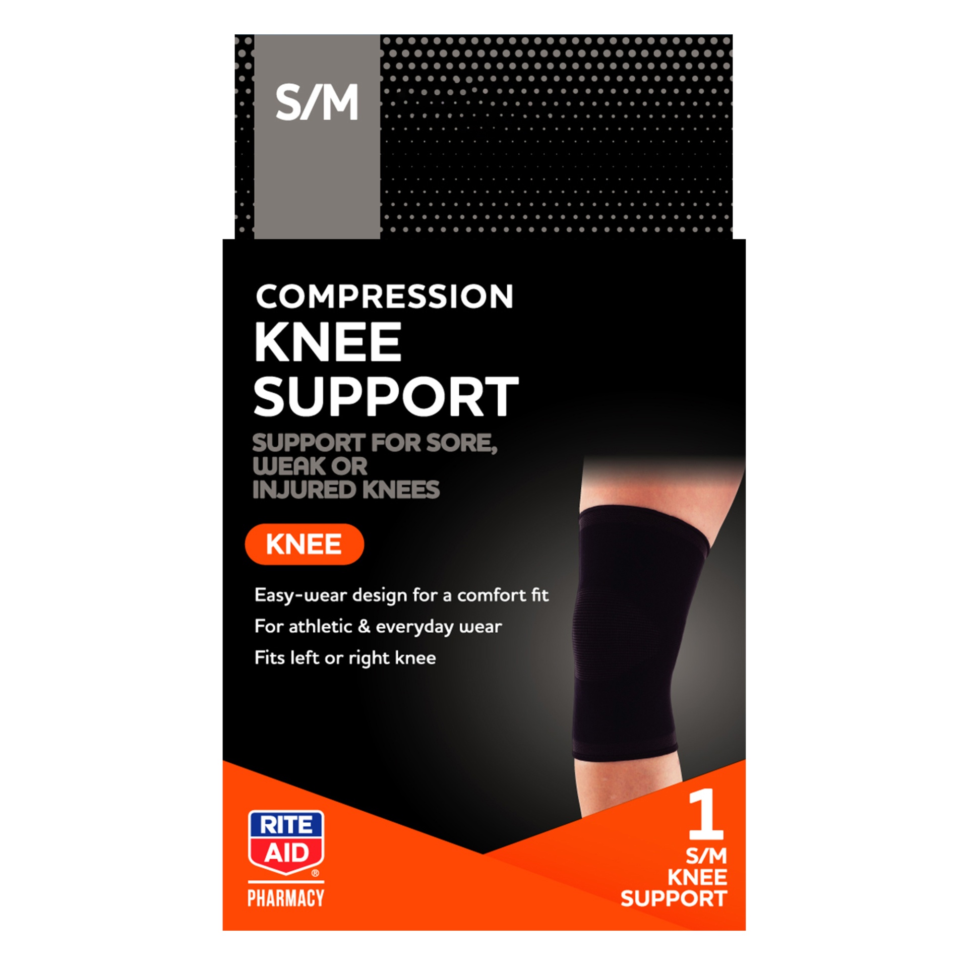 slide 1 of 1, Rite Aid Ra Knee Support S/M, 1 ct