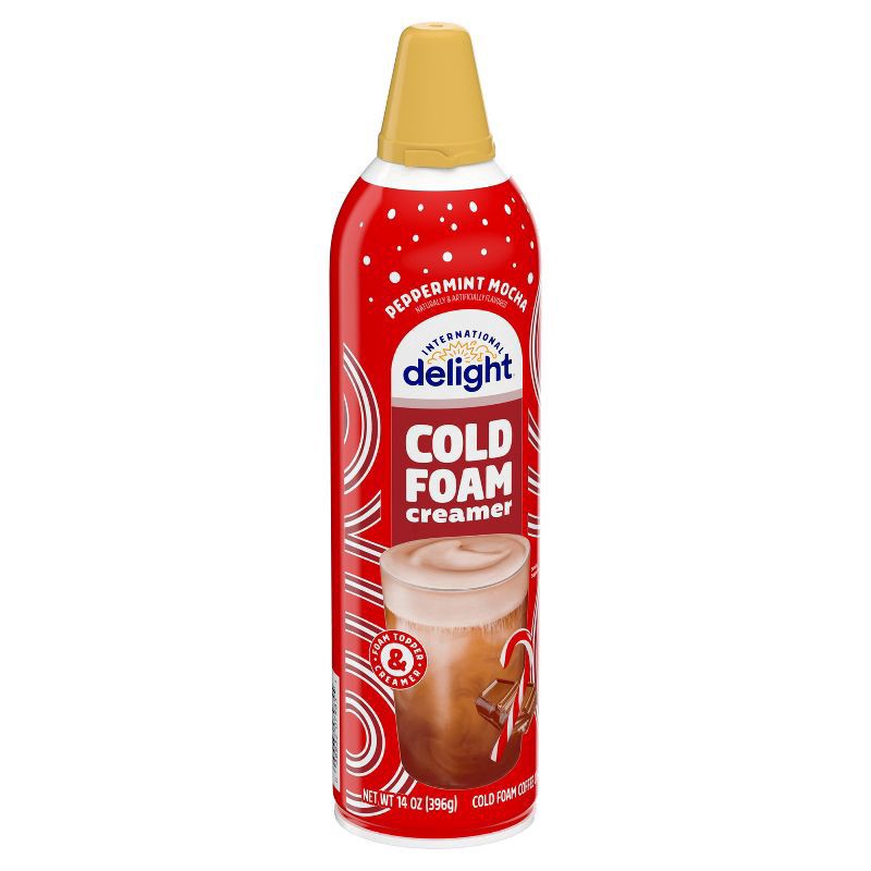 slide 4 of 10, International Delight Cold Foam Coffee Creamer, Peppermint Mocha Cold Foam Flavored Creamer, 14 fl oz