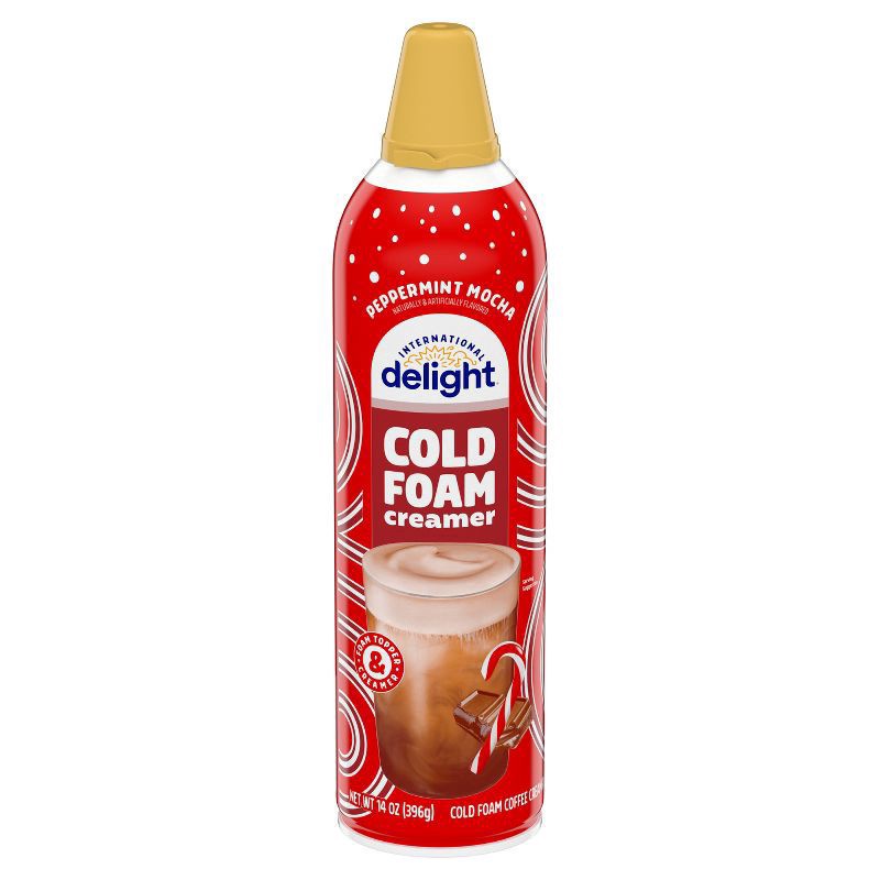 slide 3 of 10, International Delight Cold Foam Coffee Creamer, Peppermint Mocha Cold Foam Flavored Creamer, 14 fl oz