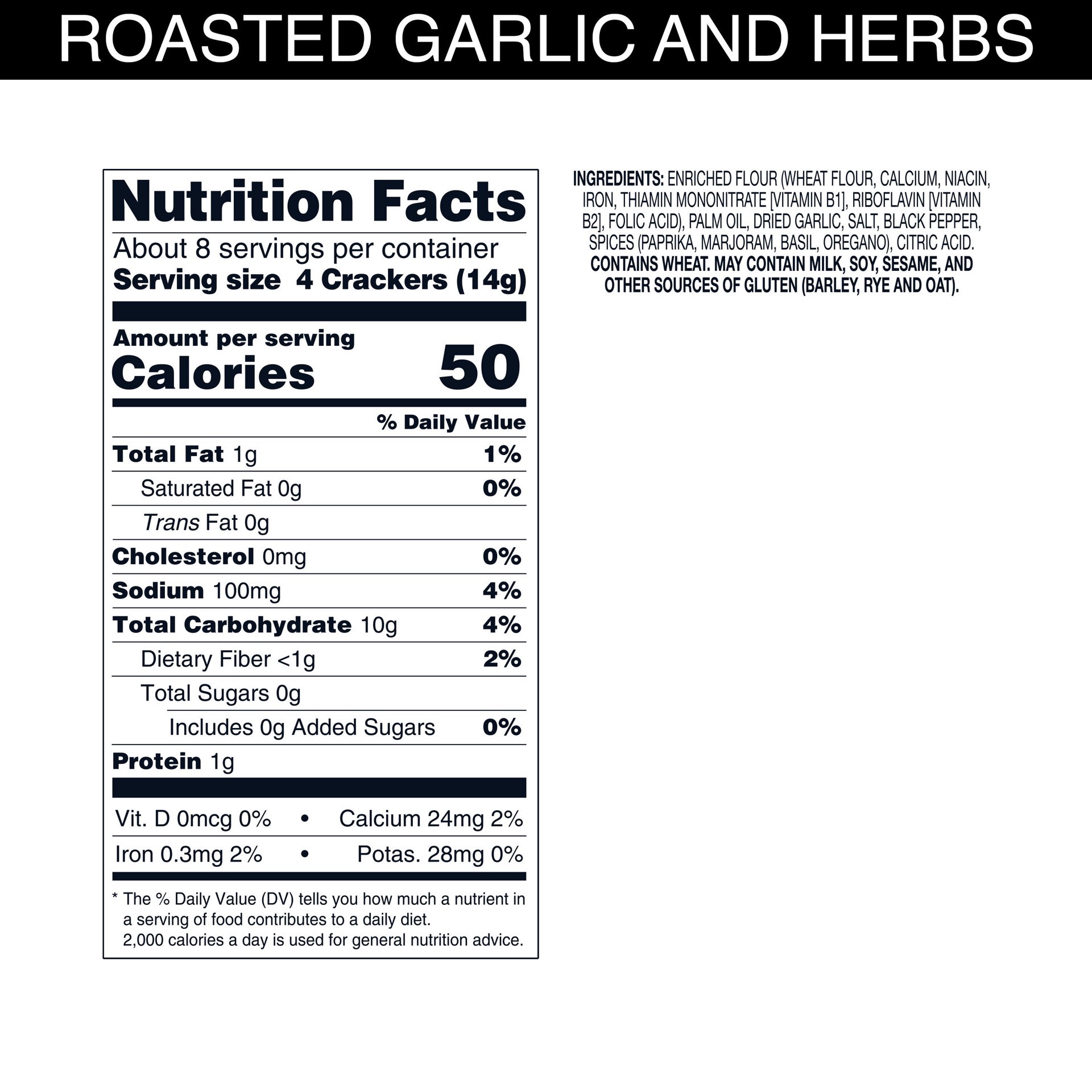 slide 2 of 5, Carr's Table Water Crackers With Roasted Garlic & Herbs, 4.25 oz