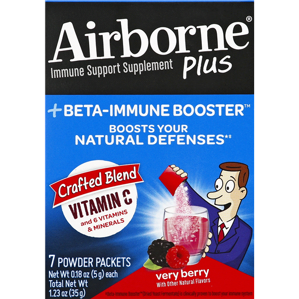 slide 1 of 2, Airborne Very Berry Immune System Tablets, 7 ct