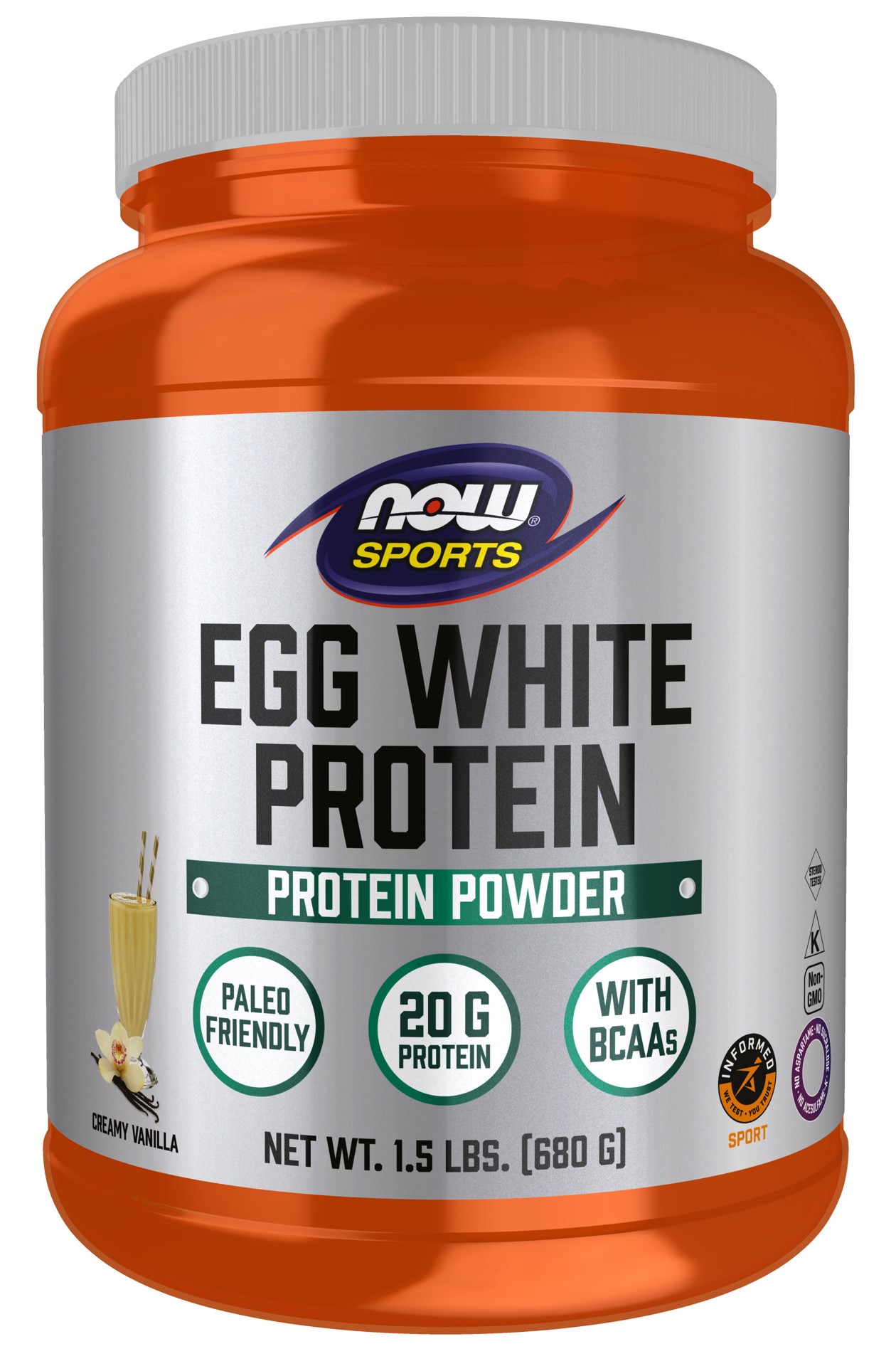 slide 1 of 5, NOW Sports Egg White Protein, Creamy Vanilla Powder - 1.5 lbs., 2 lb