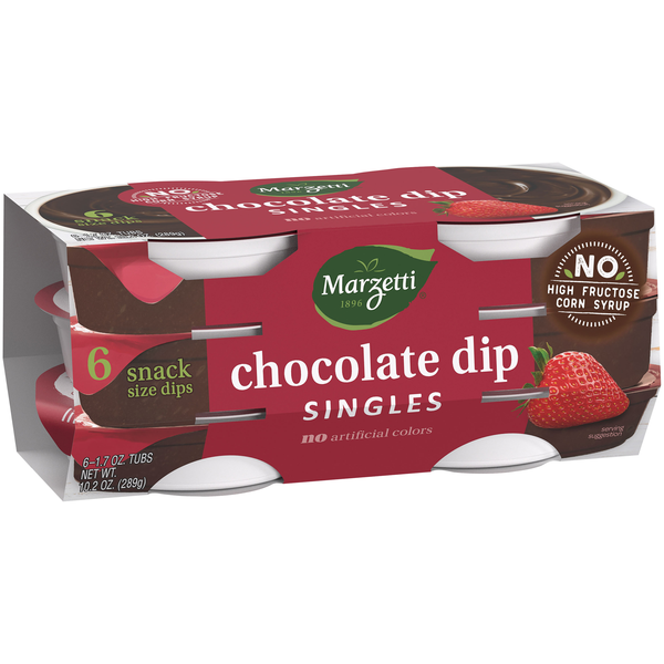 slide 1 of 1, Marzetti Chocolate Fruit Dip Singles, 6 ct