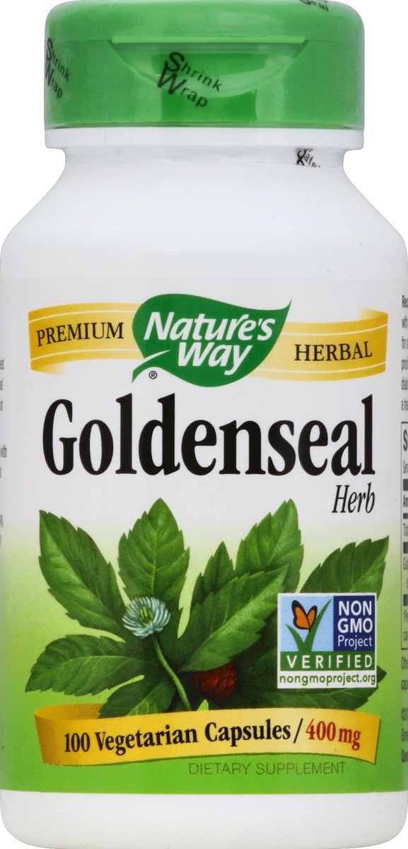 slide 2 of 2, Nature's Way 700 mg per 2-Capsule Serving Goldenseal Herb 100 Vegan Capsules, 100 ct