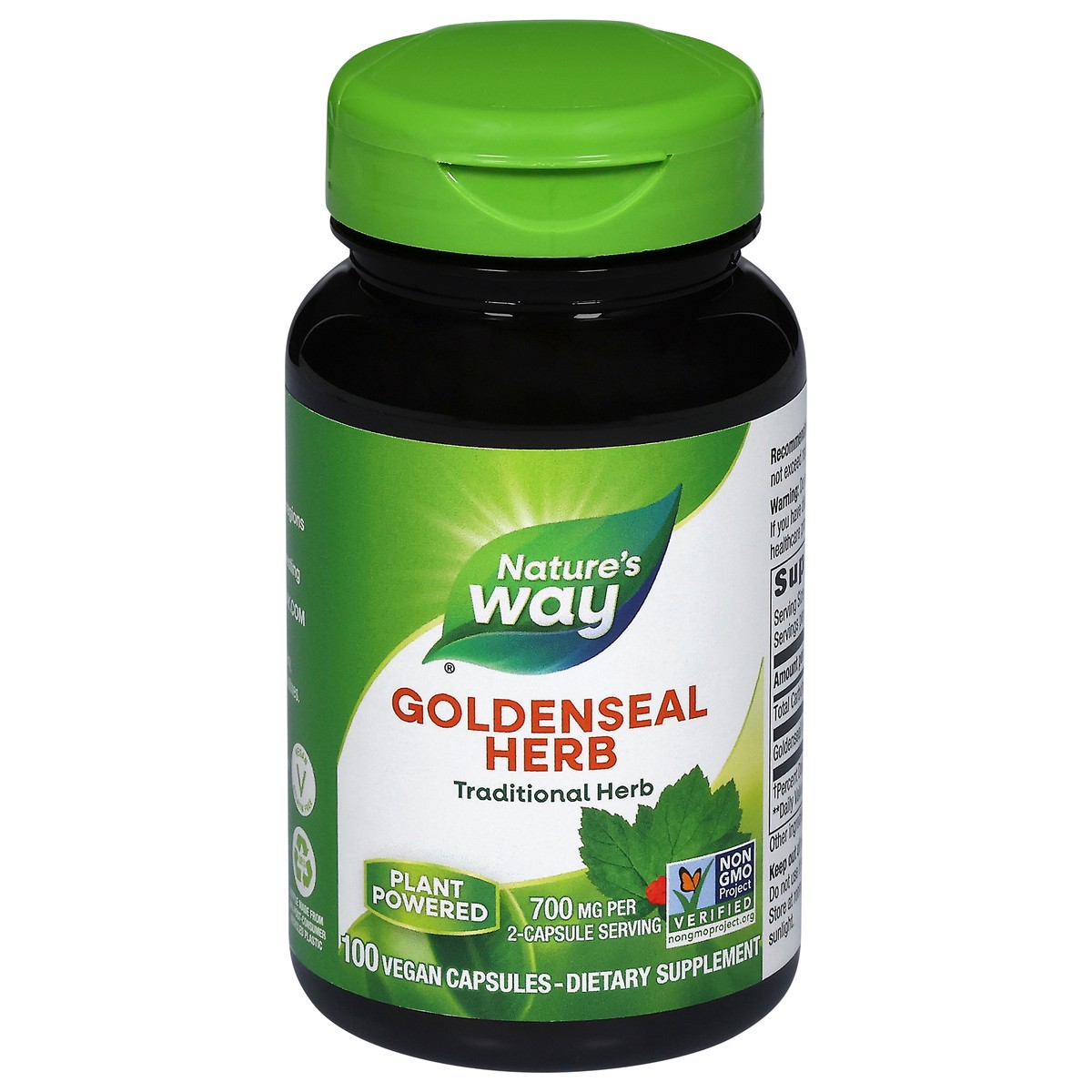 slide 1 of 2, Nature's Way 700 mg per 2-Capsule Serving Goldenseal Herb 100 Vegan Capsules, 100 ct