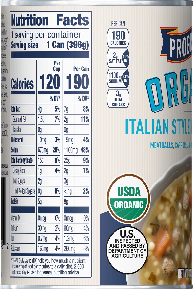 slide 12 of 14, Progresso Organic Italian Style Wedding Soup, 14 oz Can, 14 oz