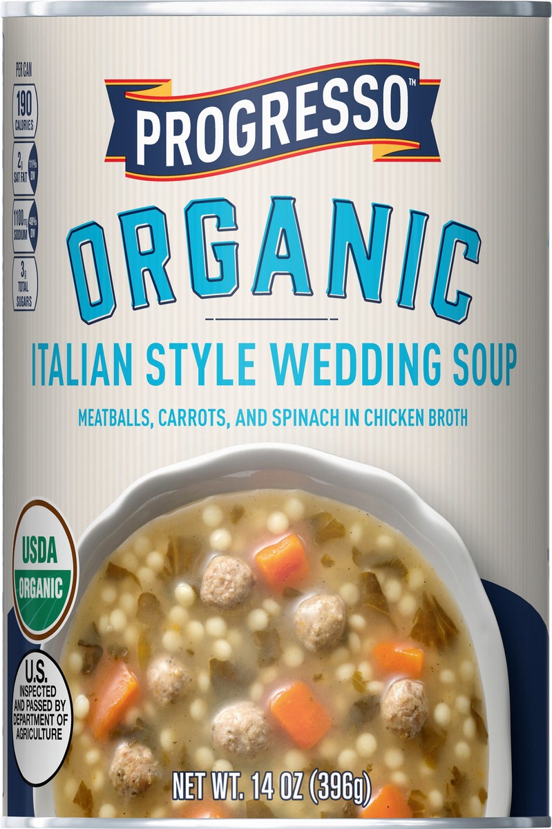 slide 13 of 14, Progresso Organic Italian Style Wedding Soup, 14 oz Can, 14 oz