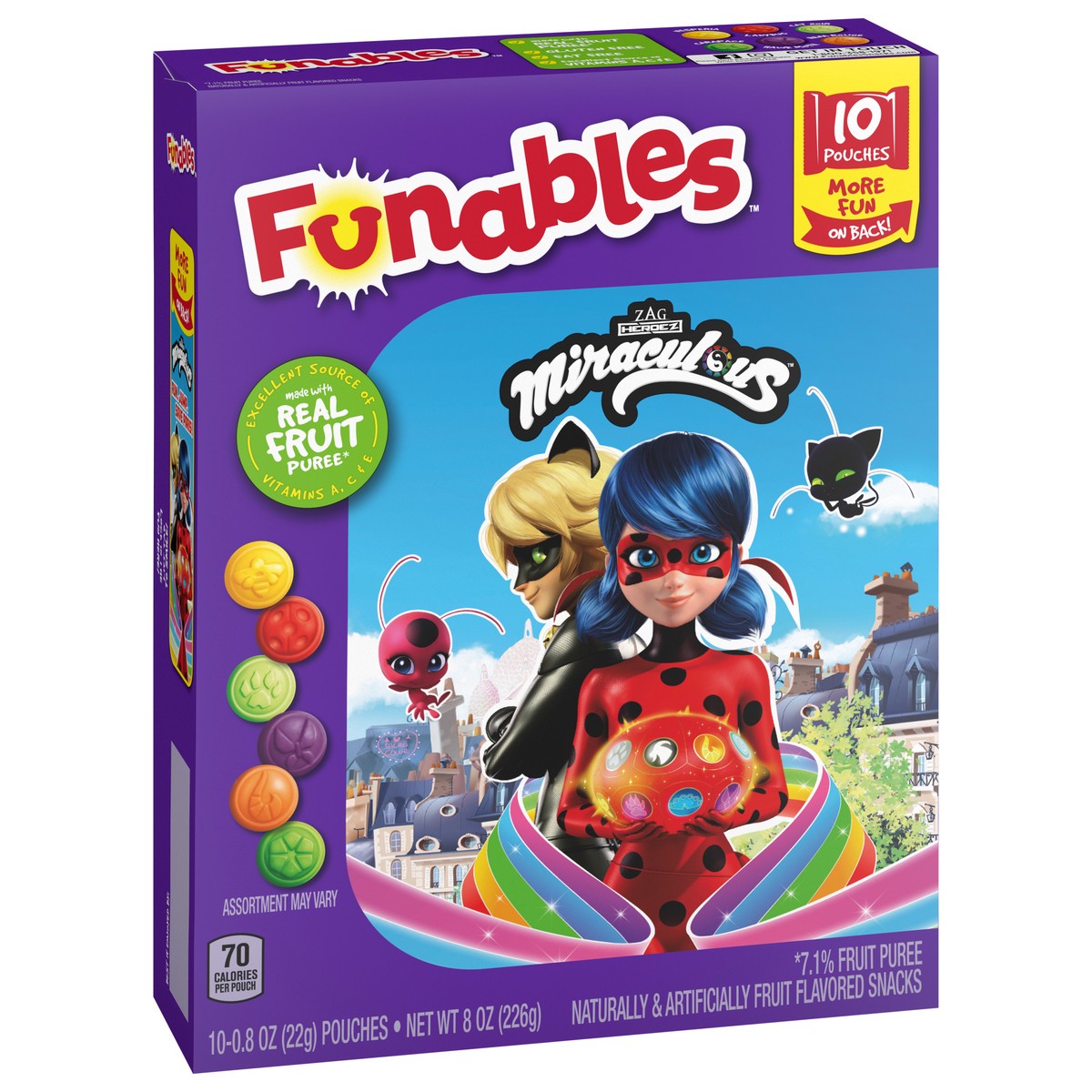 slide 2 of 9, Funables Miraculous Fruit Snacks 10 Count, 8 oz