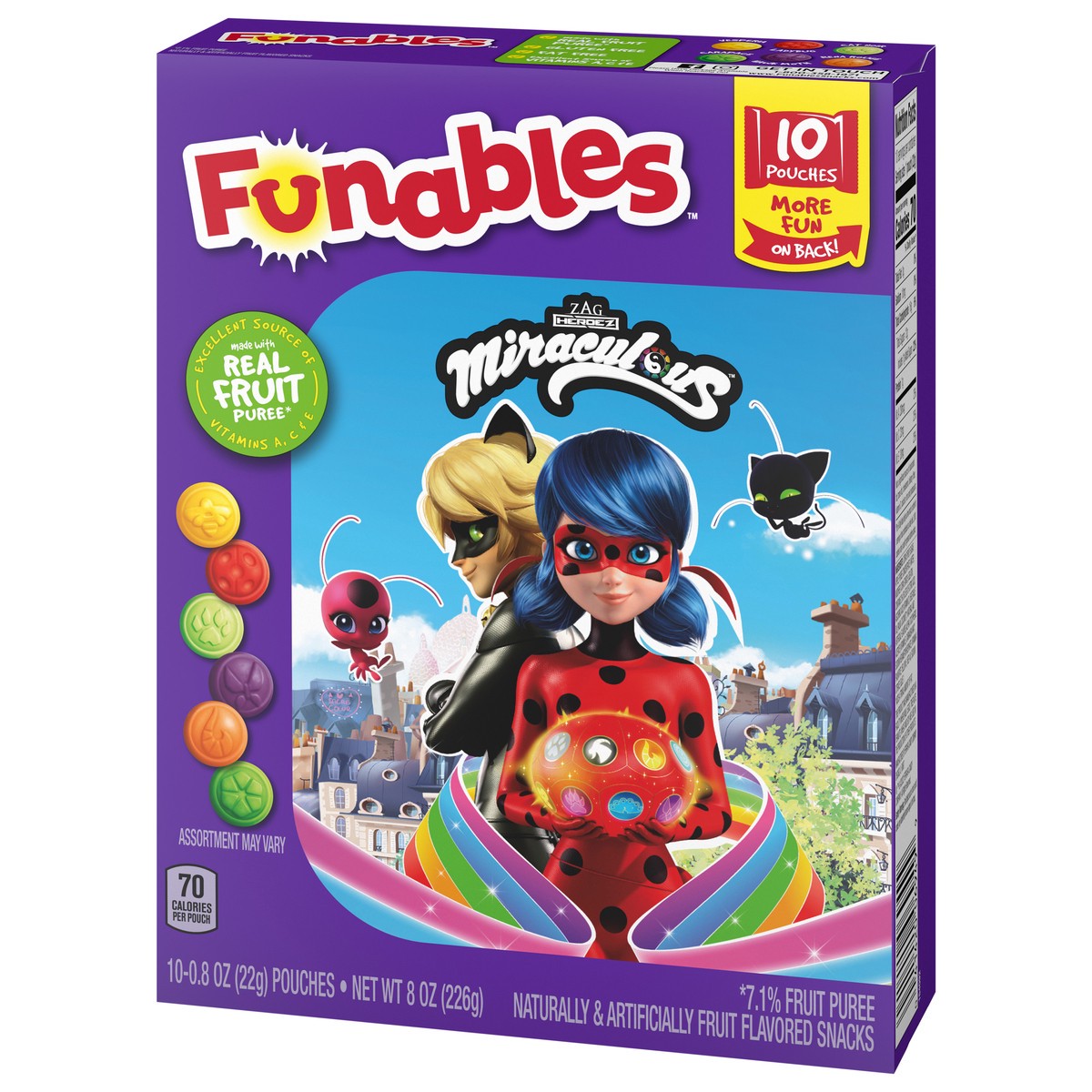 slide 3 of 9, Funables Miraculous Fruit Snacks 10 Count, 8 oz