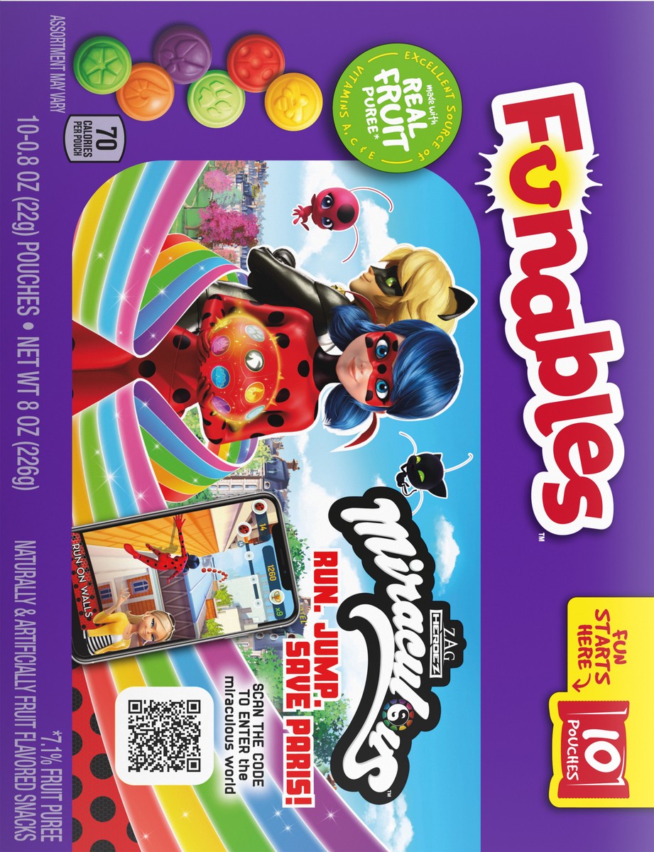 slide 5 of 9, Funables Miraculous Fruit Snacks 10 Count, 8 oz