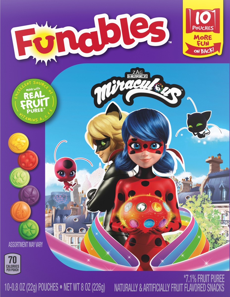 slide 6 of 9, Funables Miraculous Fruit Snacks 10 Count, 8 oz