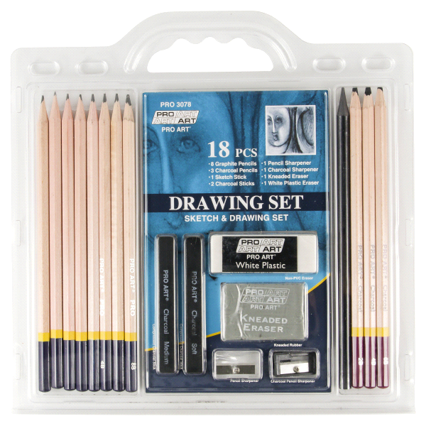 slide 1 of 2, PRO ART Sketch And Draw Pencil Kit, 18 ct