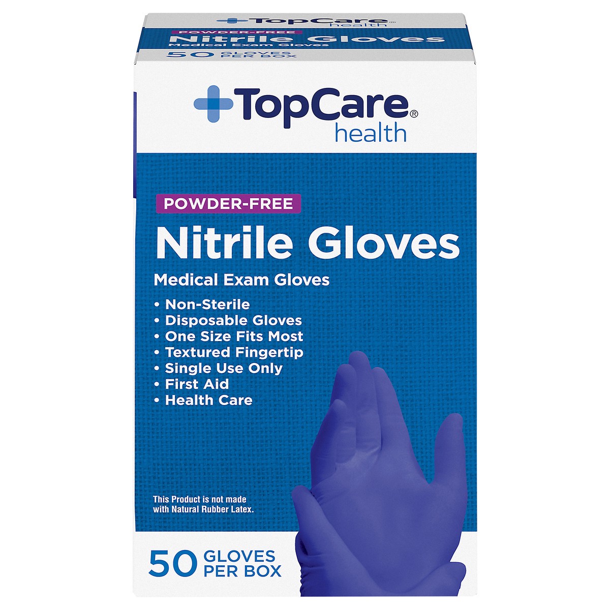 slide 1 of 12, TopCare Powder-Free Nitrile Gloves, 50 ct