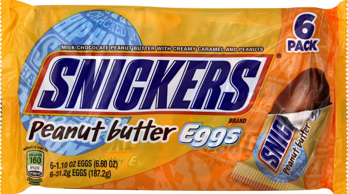 slide 2 of 5, Snickers Peanut Butter Eggs 6 ea, 6 ct