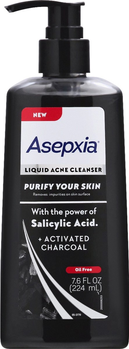 slide 1 of 11, Asepxia + Activated Charcoal Liquid Acne Cleanser 7.6 oz, 1 ct