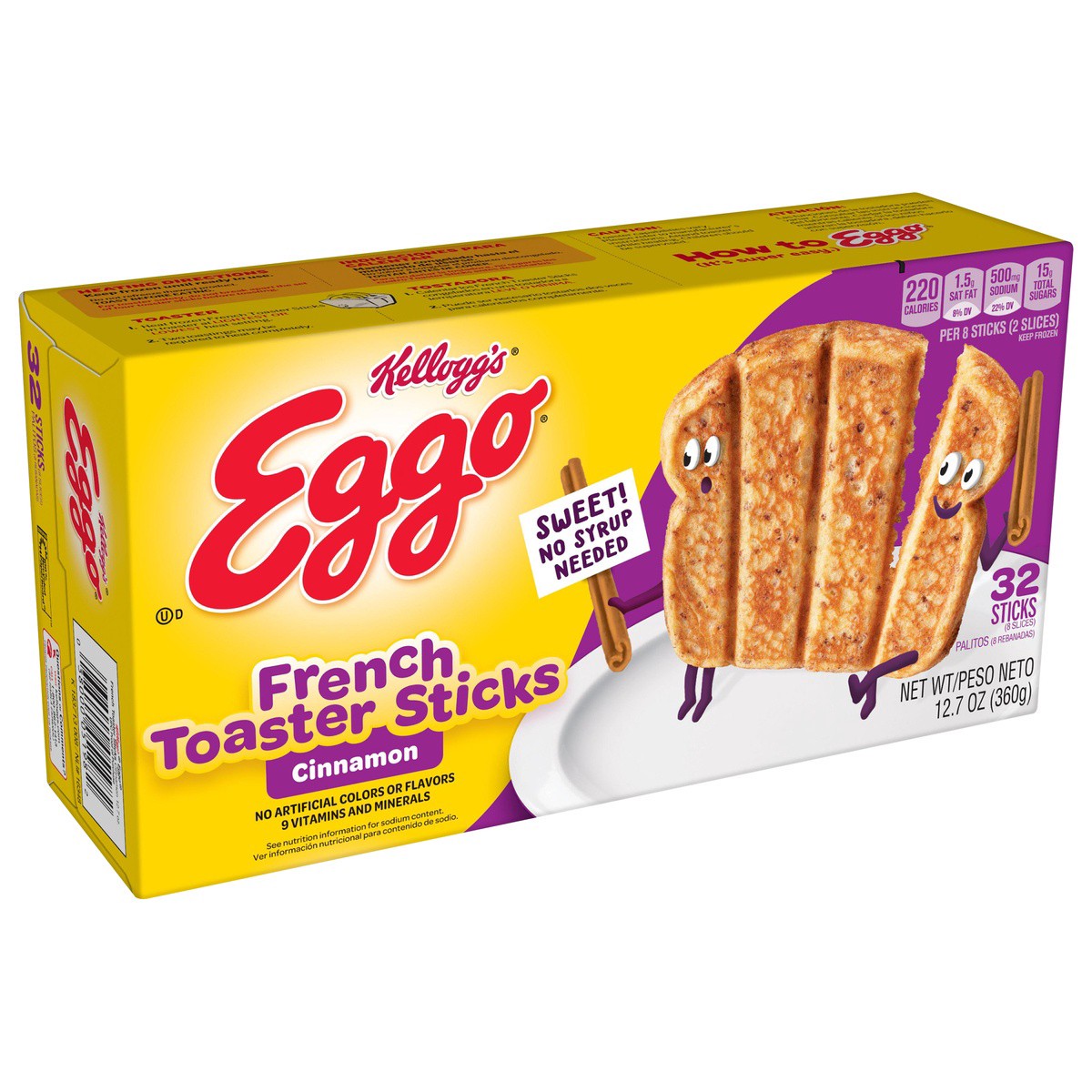 slide 2 of 8, Eggo Frozen French Toaster Sticks Cinnamon, 32 ct