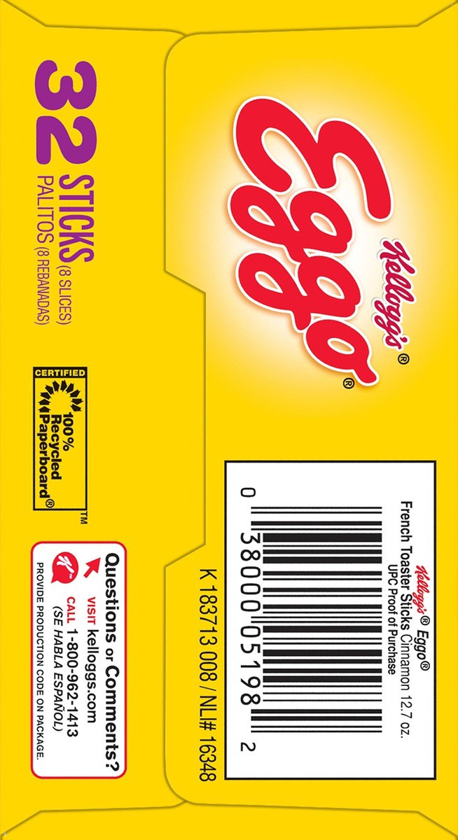 slide 6 of 8, Eggo Frozen French Toaster Sticks Cinnamon, 32 ct