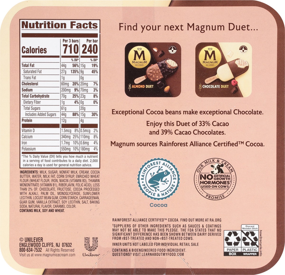 slide 4 of 9, Magnum Ice Cream Bars Cookie Duet 8.62 oz, 3 ct