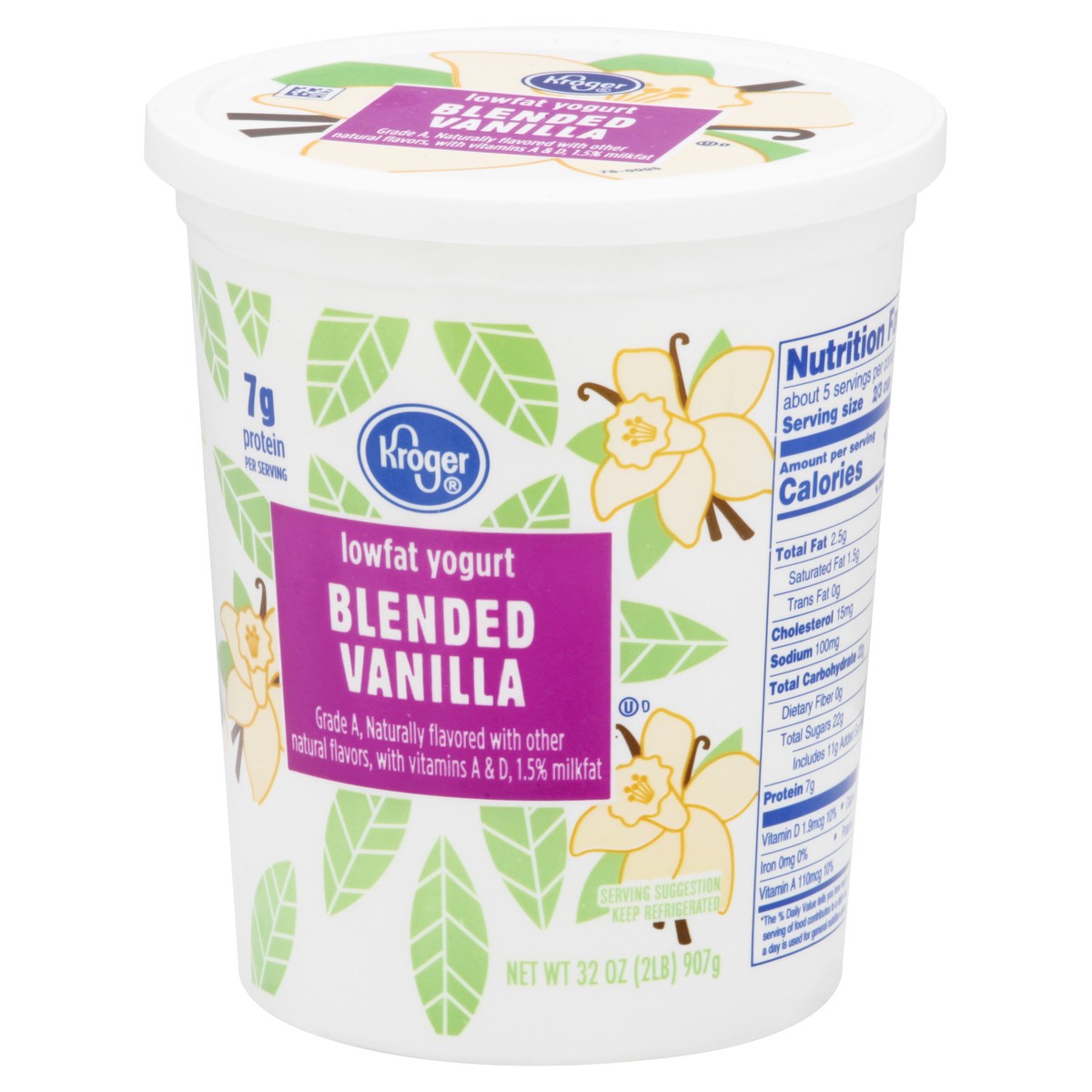 slide 3 of 11, Kroger Vanilla Blended Low Fat Yogurt, 32 oz