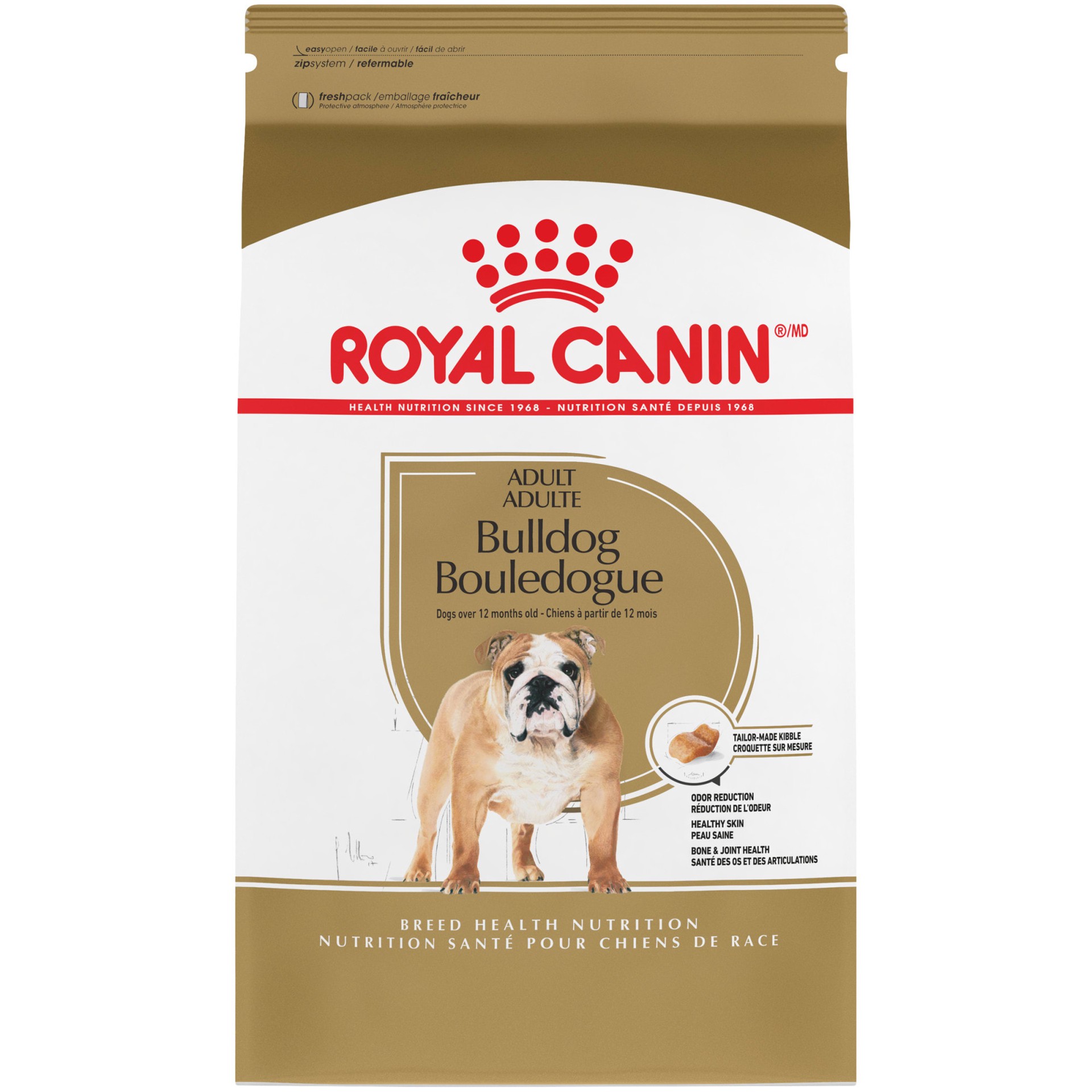 slide 1 of 9, Royal Canin Breed Health Nutrition Bulldog Adult Dry Dog Food, 17 lb