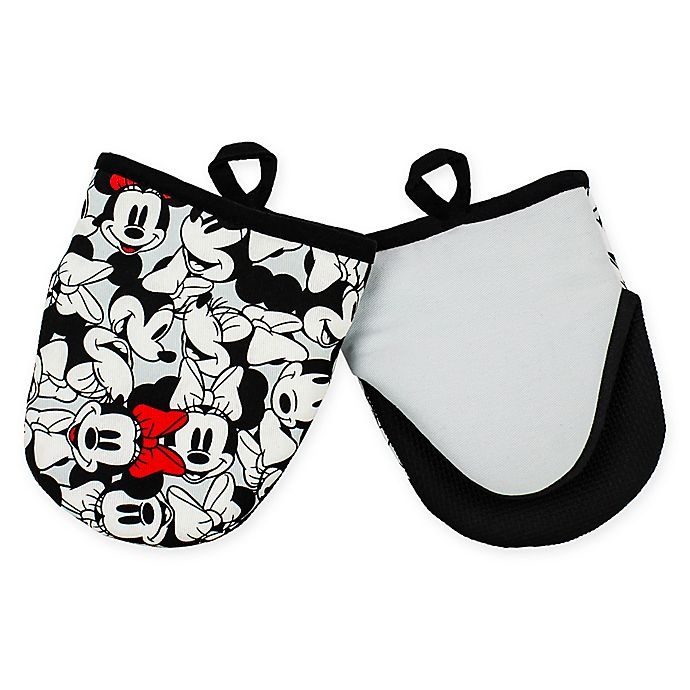 slide 1 of 2, Disney Minnie Mouse Oven Mitts - Black/White, 2 ct