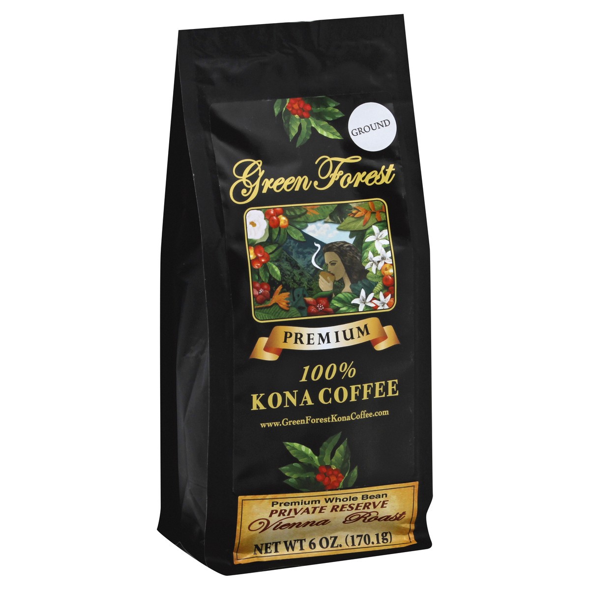 slide 2 of 8, Green Forest 100% Kona Vienna Roast Ground- 6 oz, 6 oz