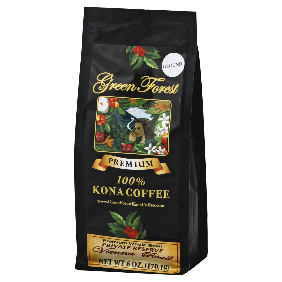 slide 7 of 8, Green Forest 100% Kona Vienna Roast Ground- 6 oz, 6 oz