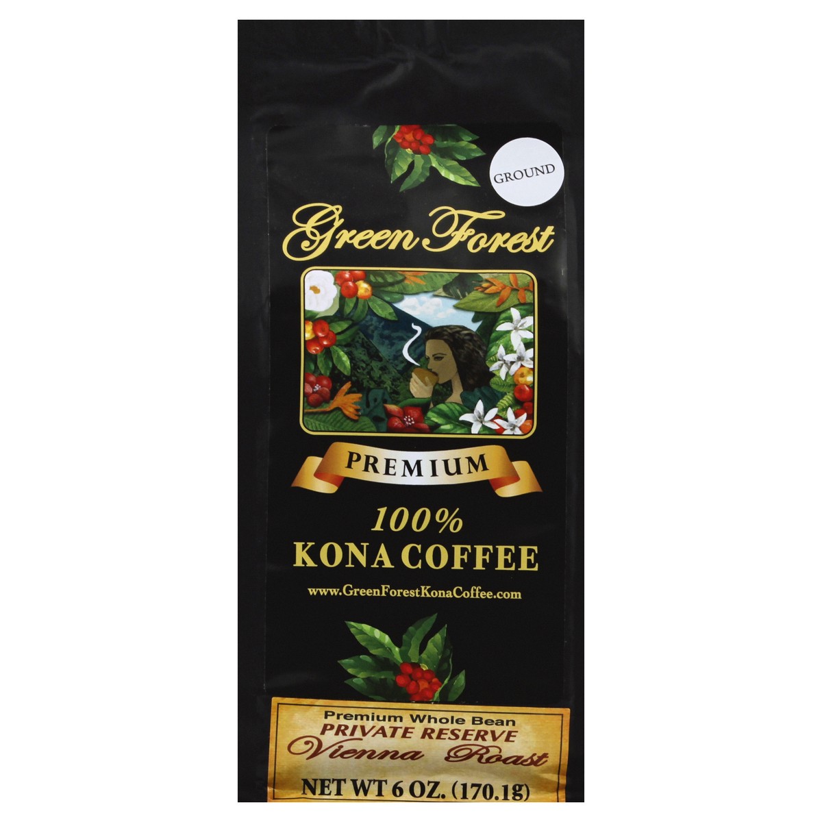 slide 5 of 8, Green Forest 100% Kona Vienna Roast Ground- 6 oz, 6 oz