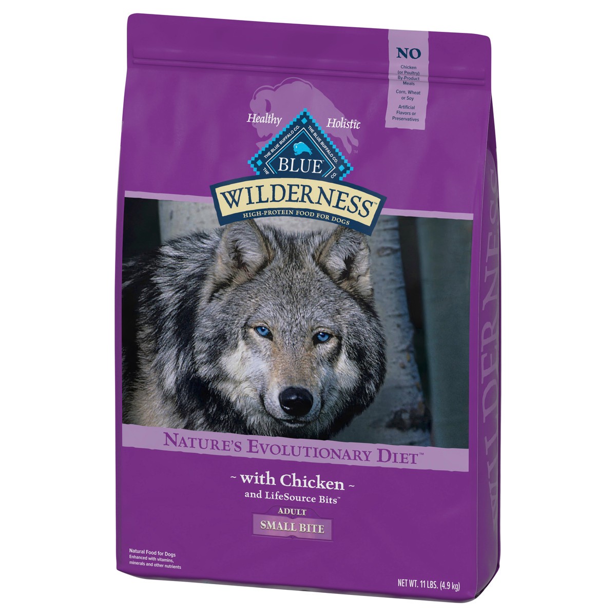 slide 4 of 13, Blue Buffalo Wilderness High Protein, Natural Adult Small-Bite Dry Dog Food, Chicken 11-lb, 11 lb