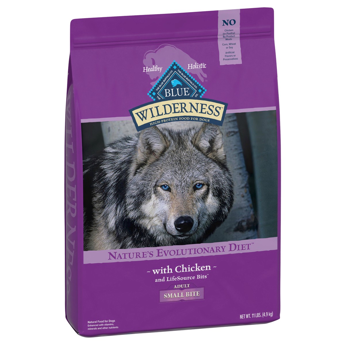 slide 9 of 13, Blue Buffalo Wilderness High Protein, Natural Adult Small-Bite Dry Dog Food, Chicken 11-lb, 11 lb