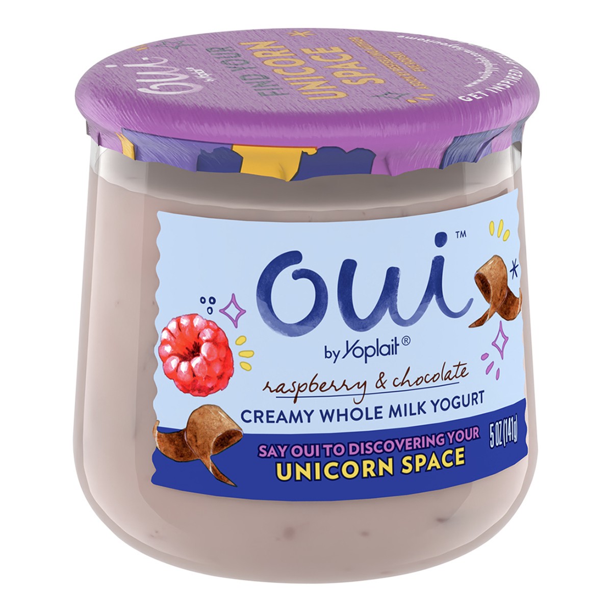 slide 7 of 9, Oui by Yoplait Raspberry Chocolate Chip French Style Yogurt, 5 OZ, 5 oz
