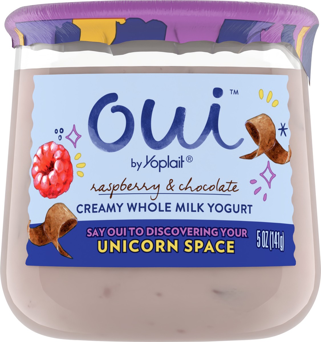 slide 3 of 9, Oui by Yoplait Raspberry Chocolate Chip French Style Yogurt, 5 OZ, 5 oz