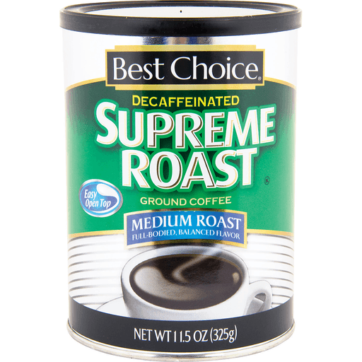 slide 1 of 1, Best Choice Decaffeinated Supreme Roast Ground Coffee - Medium Roast - 11.5 oz, 11.5 oz