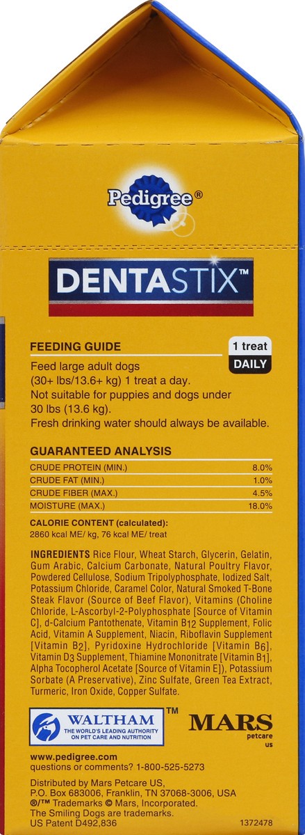 slide 3 of 6, Pedigree Dentastix Beef Flavor Dental Dog Treats - 40ct, 40 ct